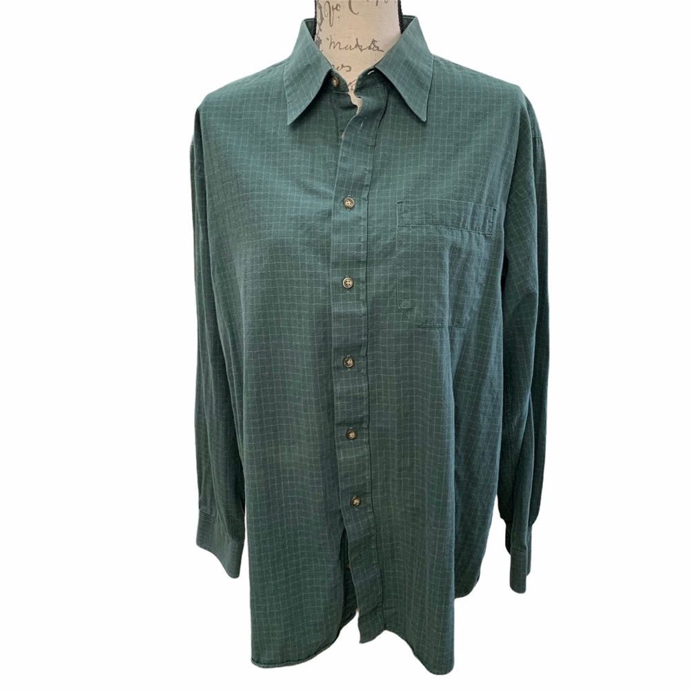 Mark & Spencer Green Check Button Down Shirt 16.5”